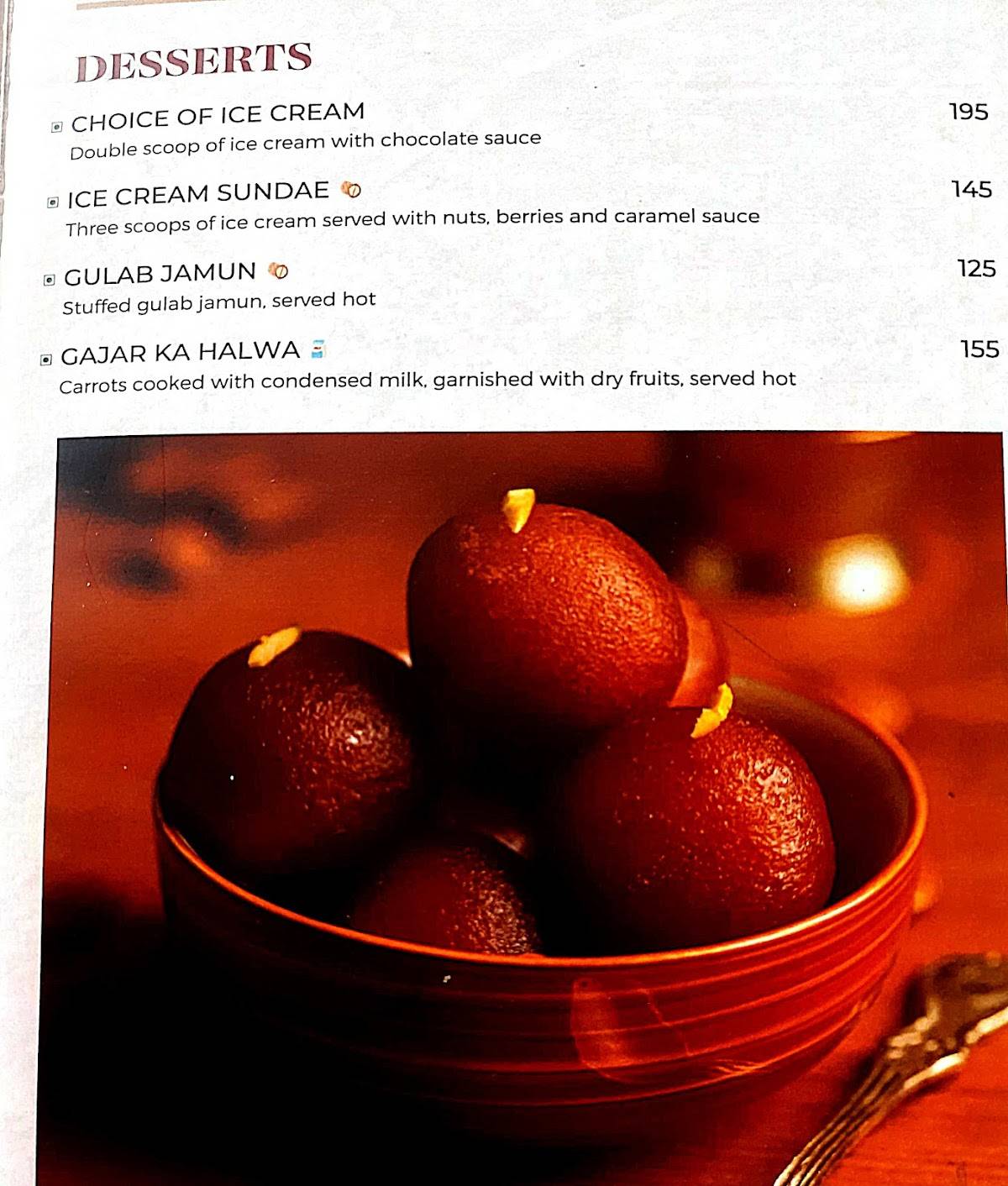 Millets Beed menu