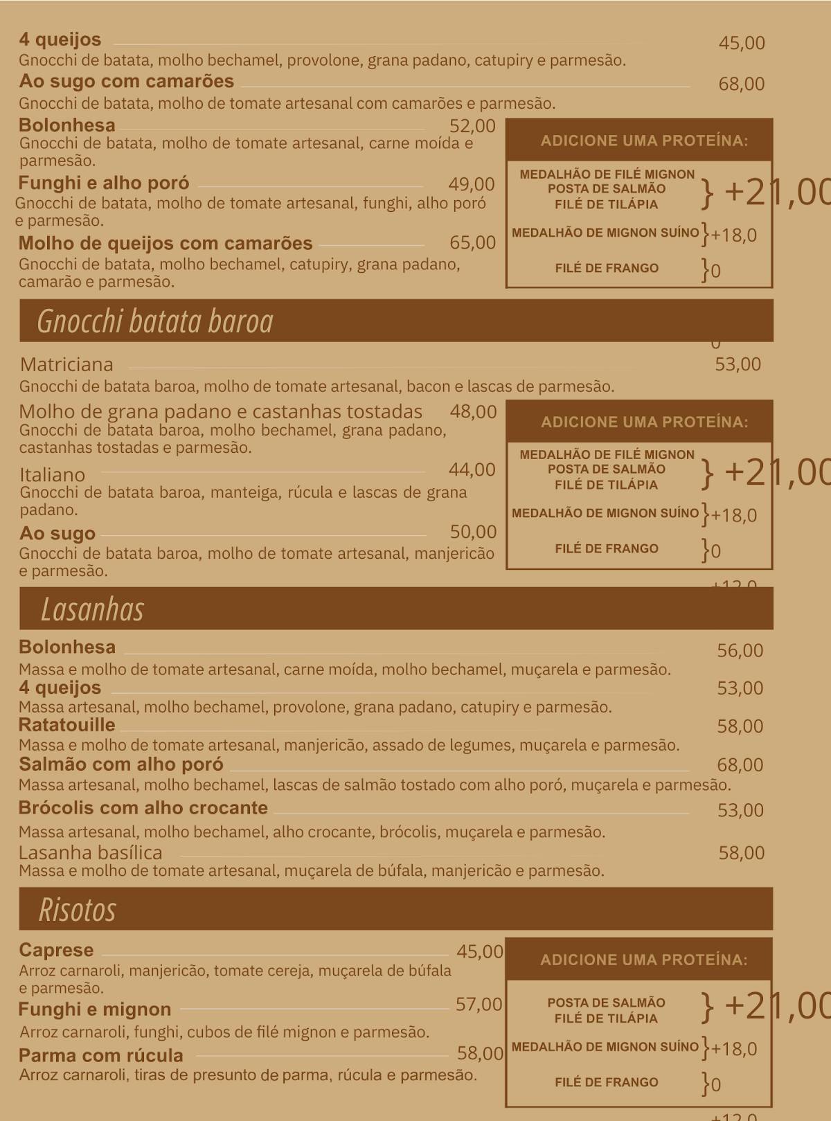 Mimô Confeitaria e Bistrô cardápio