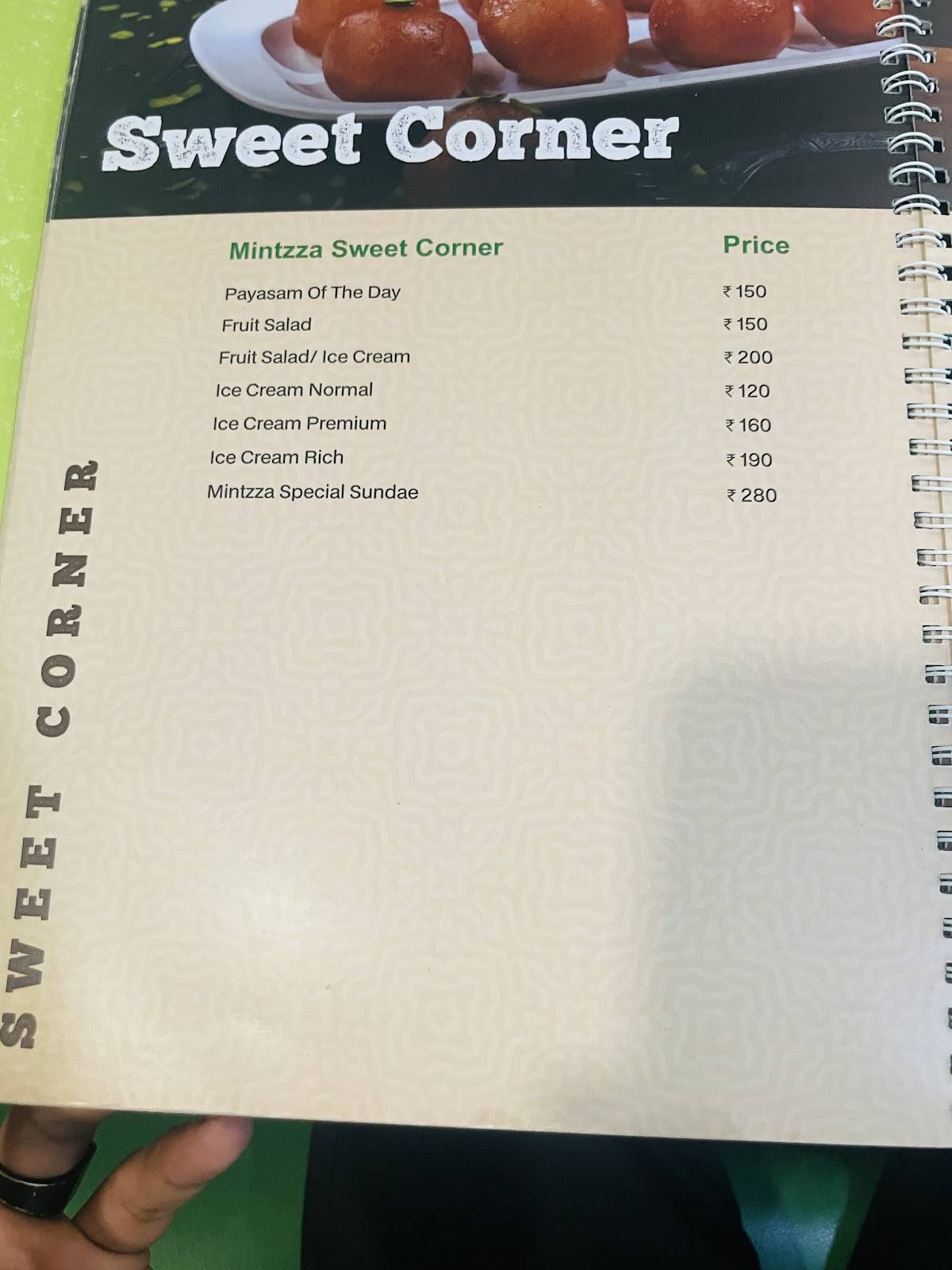 Mintzza Food Mall menu