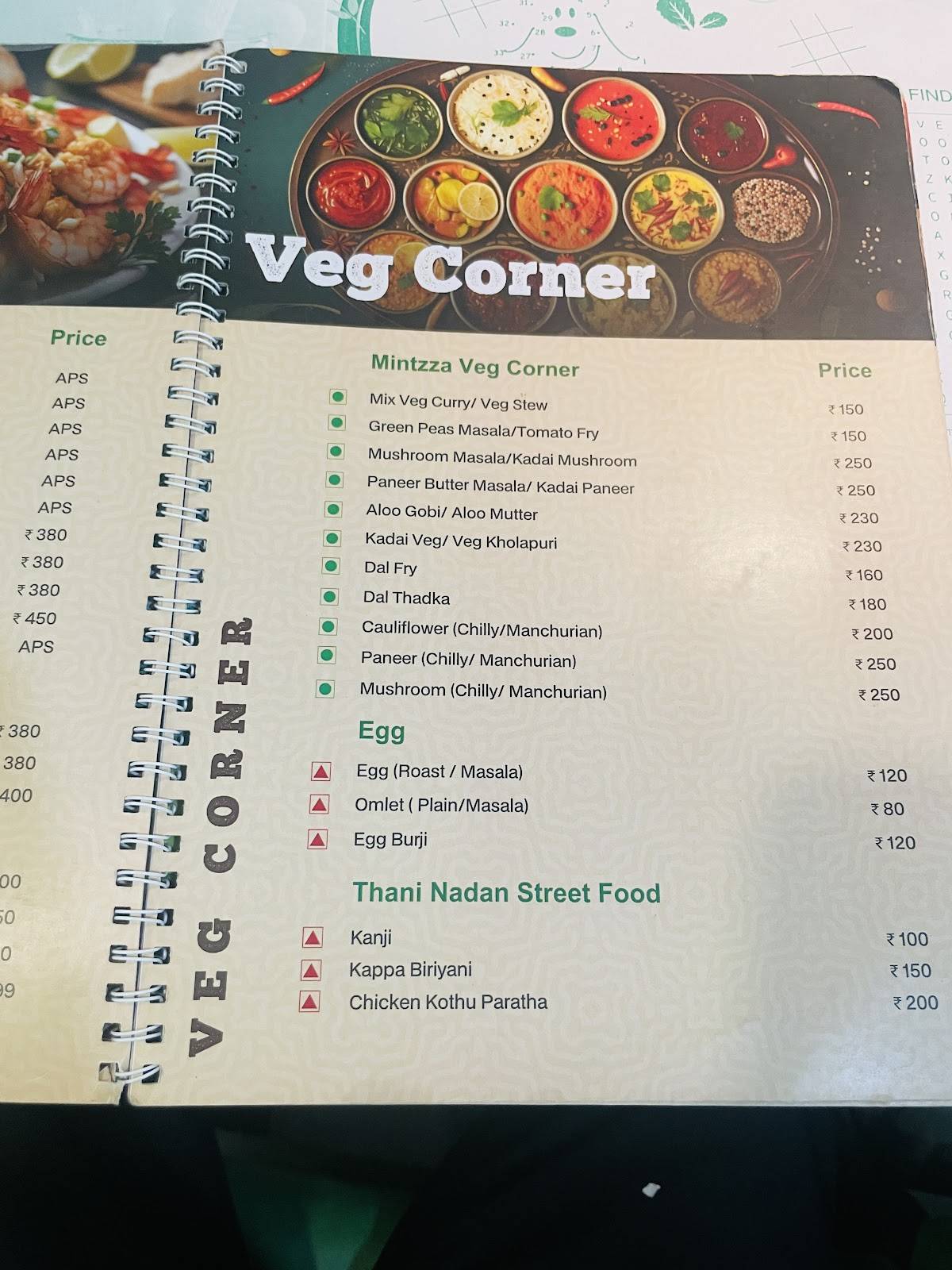 Mintzza Food Mall menu