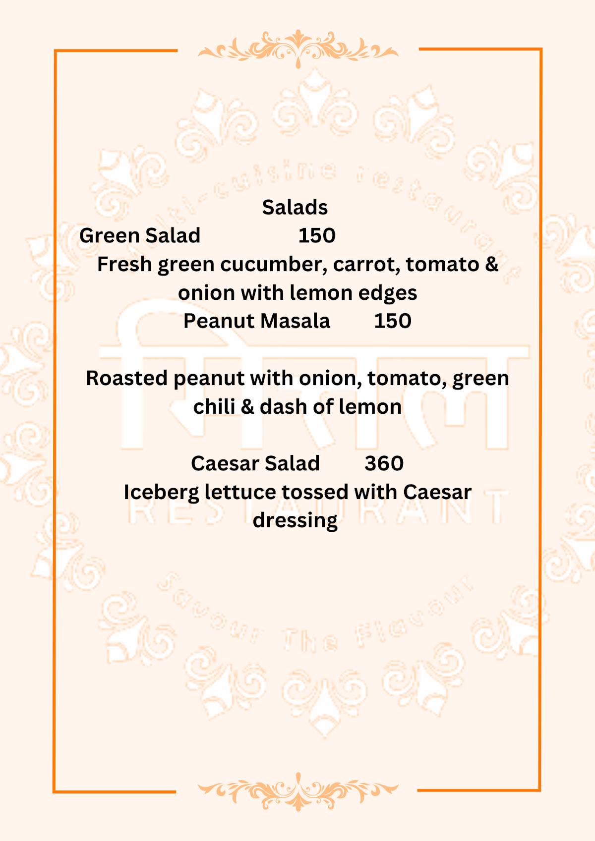 Mittal Restaurant menu