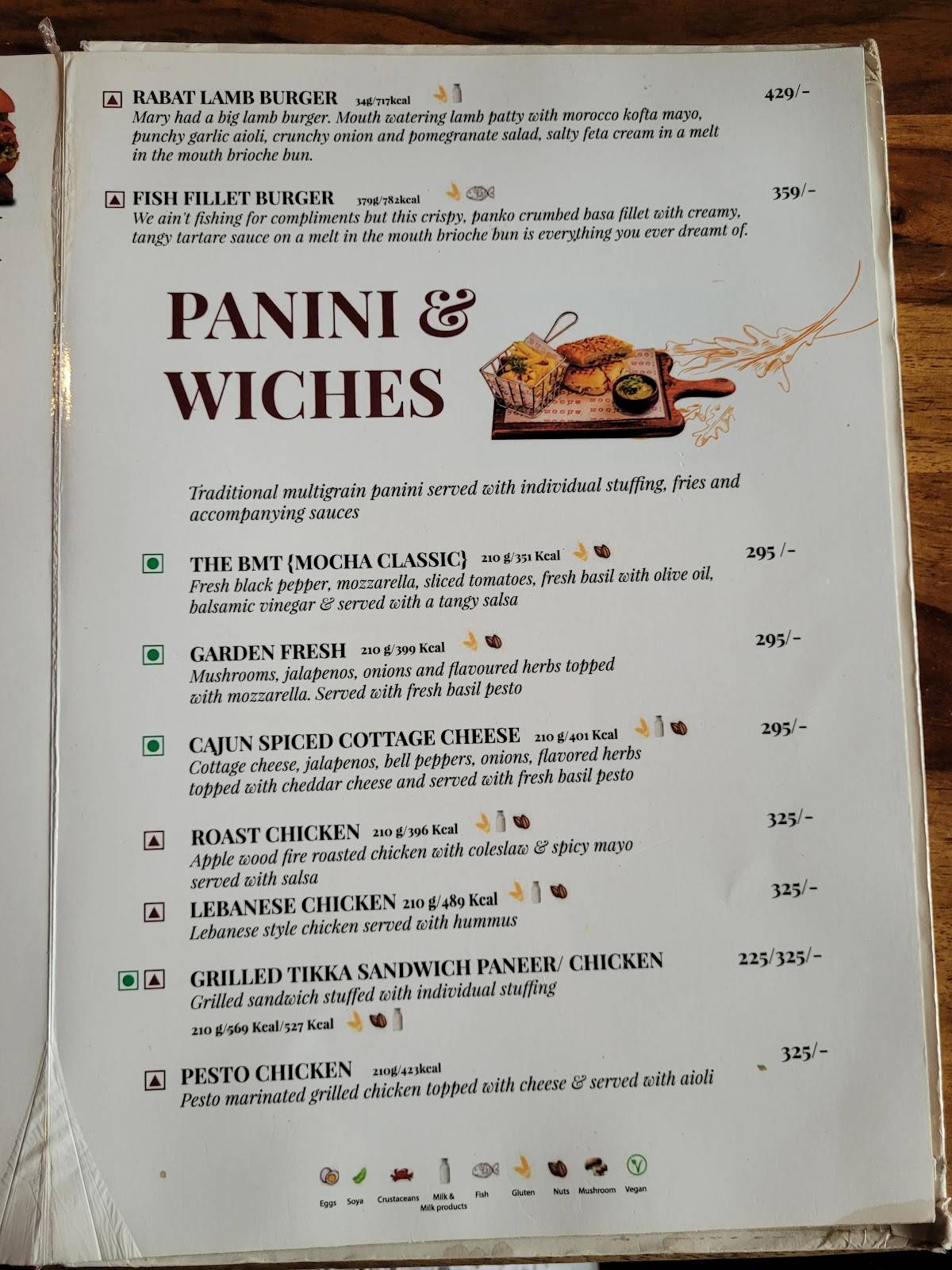 Mocha Gandhinagar menu