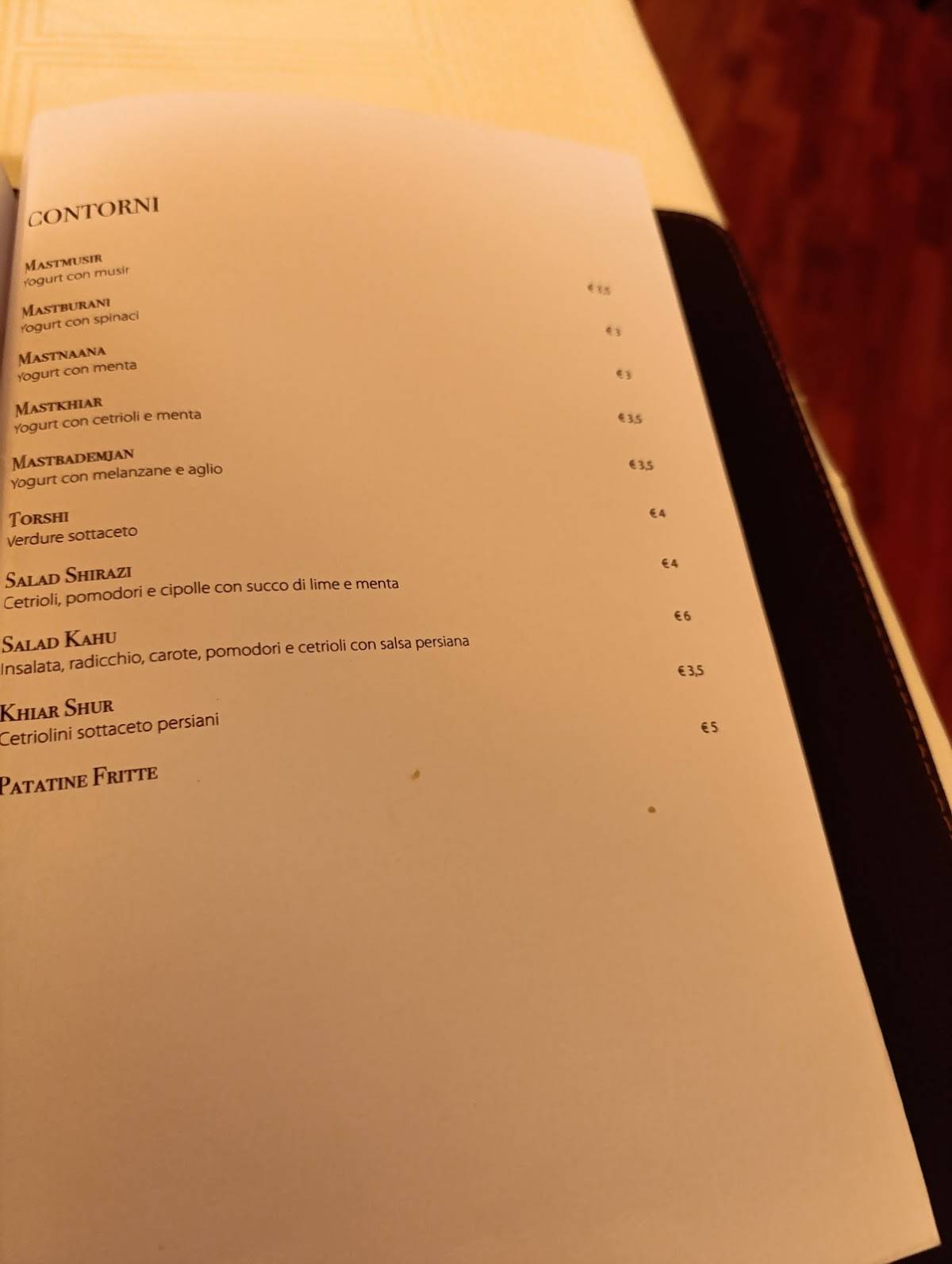 Menu di Persepolis 