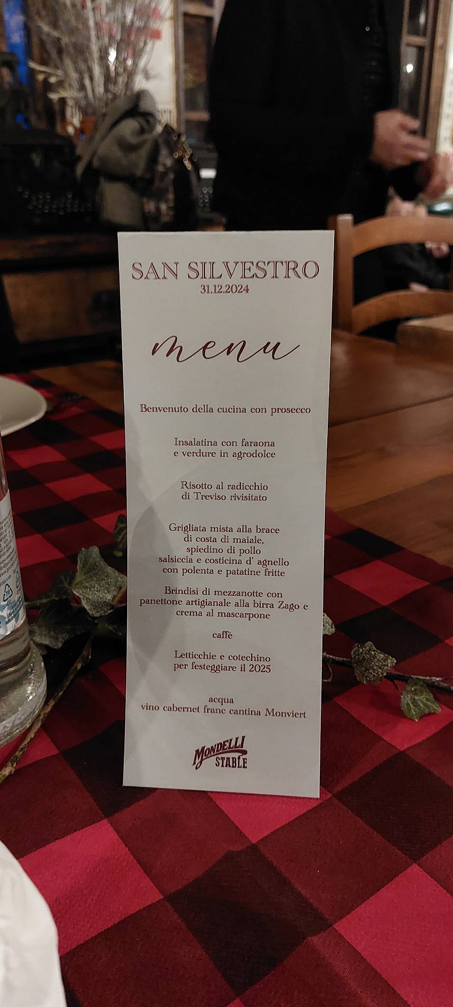 Menu di Mondelli Stable 