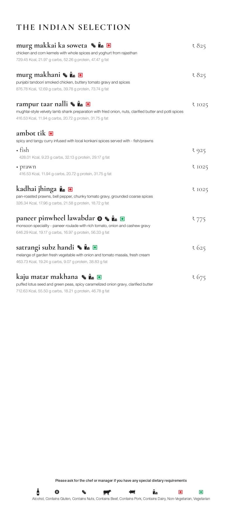 Monsoon menu