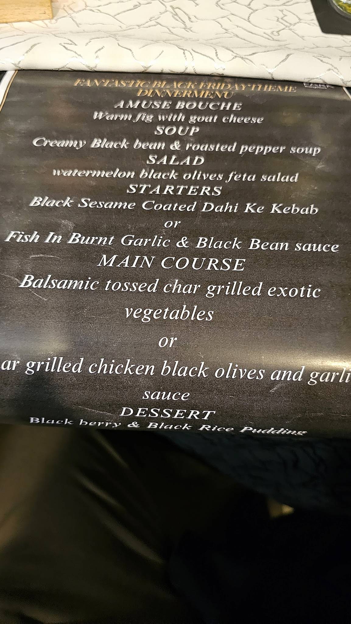 Monsoon menu