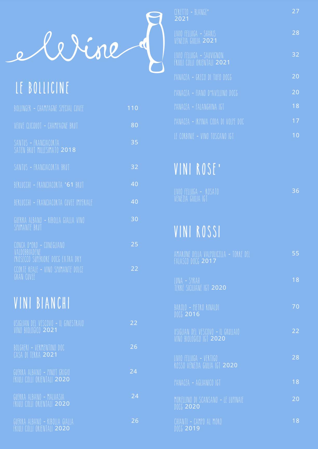 Menu di Ristorante Pizzeria Capri 