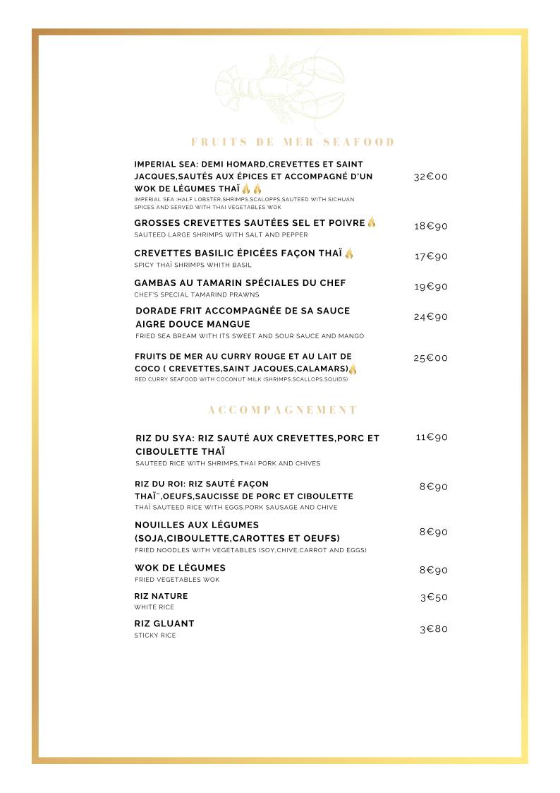 Menu de SYA