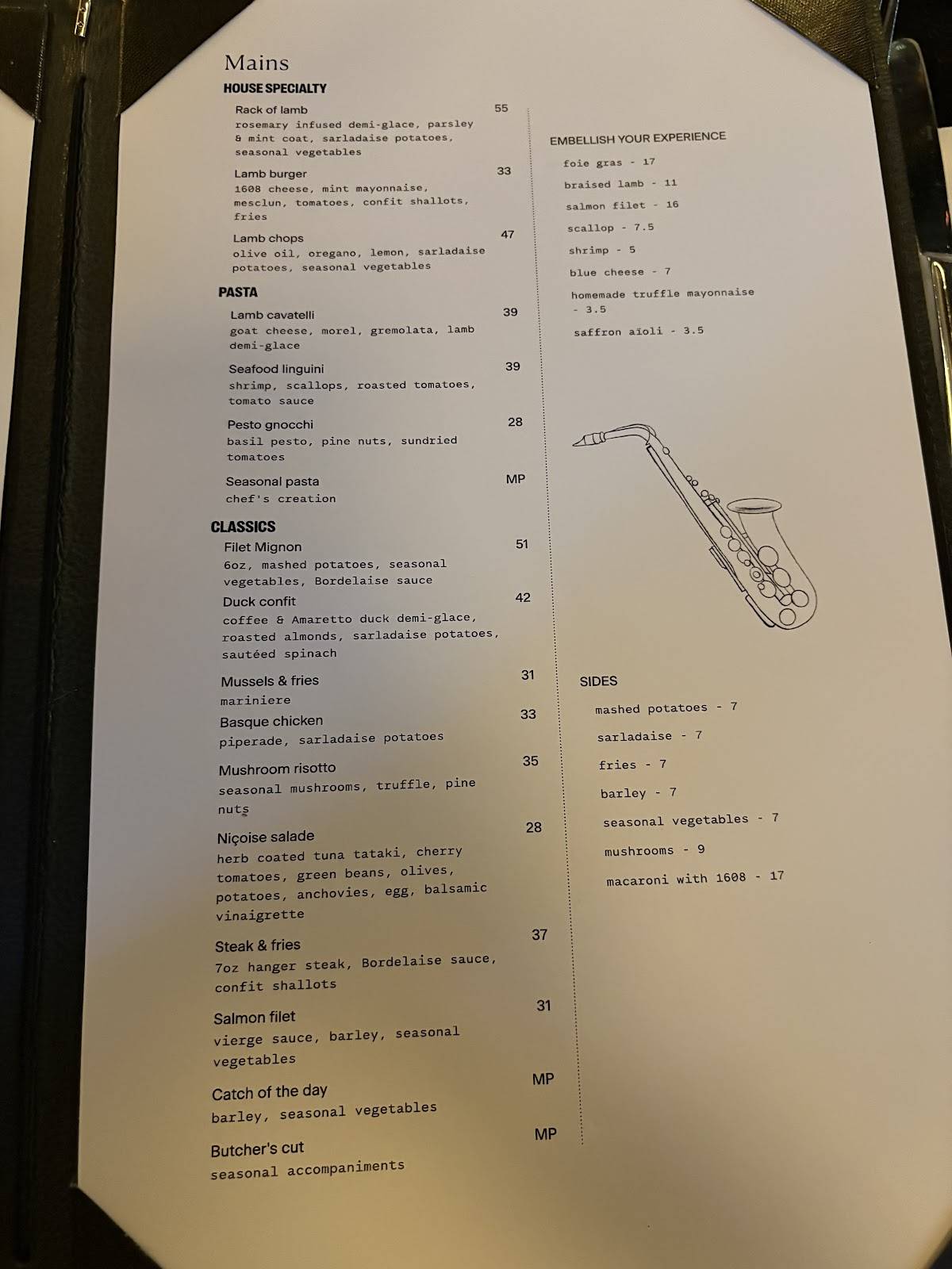 Menu de Modavie