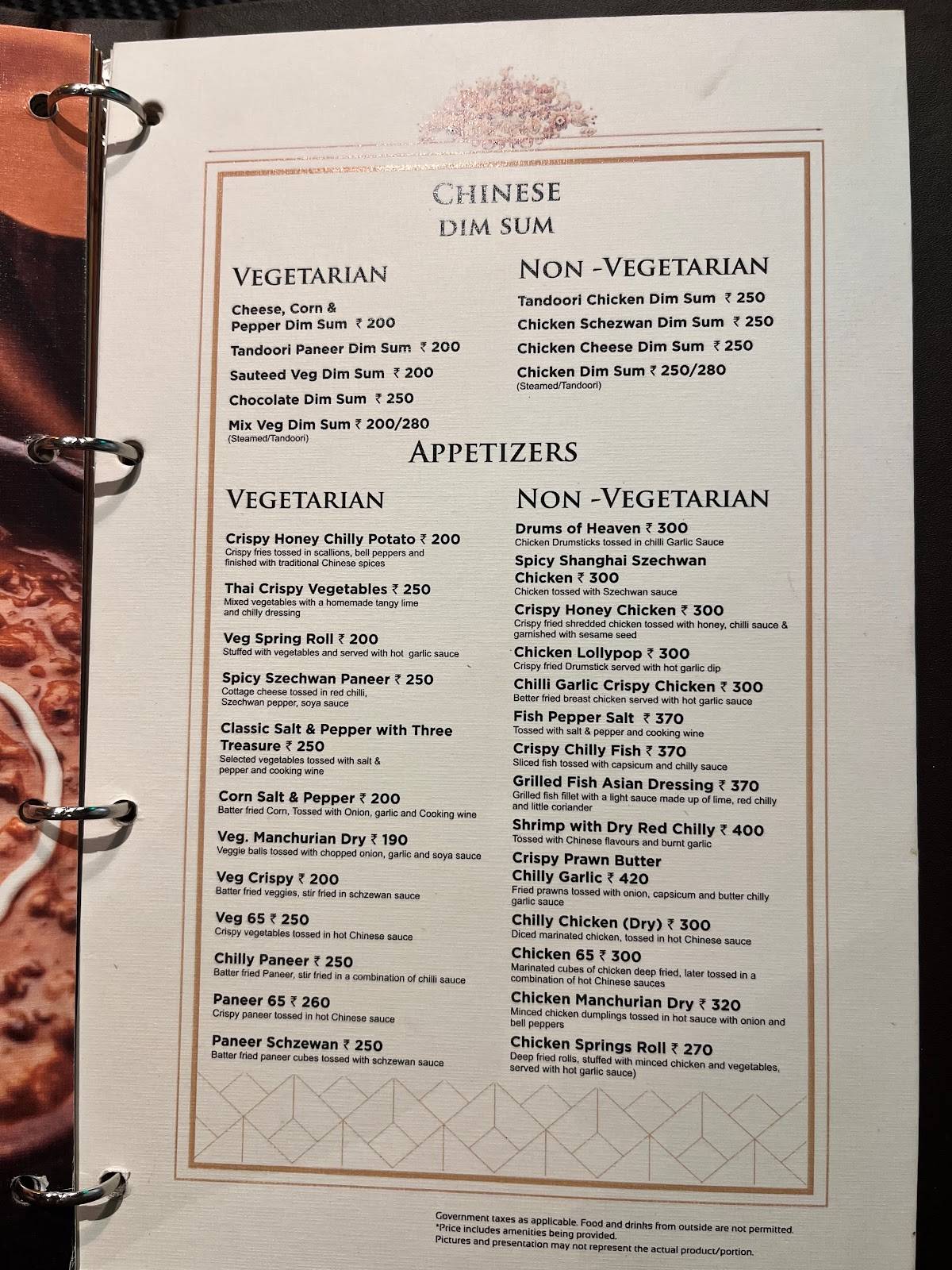 Moti Mahal Delux menu