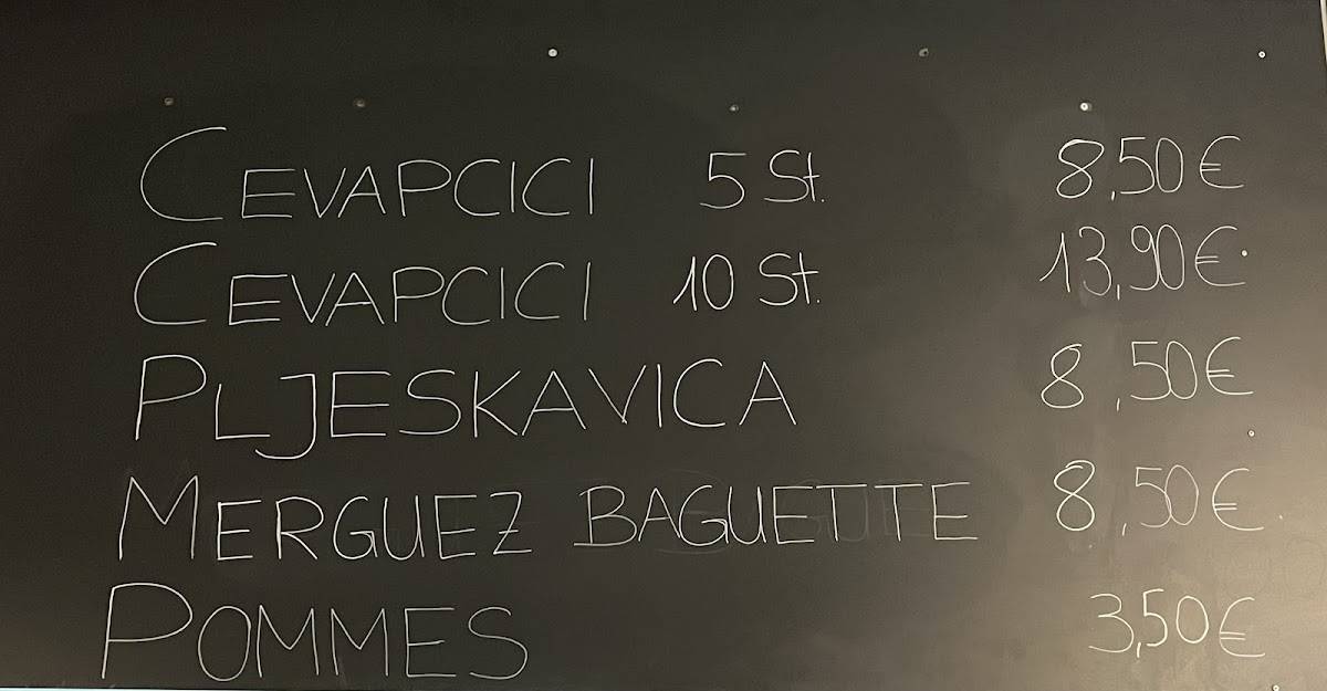 Menu de Mr.Balkano