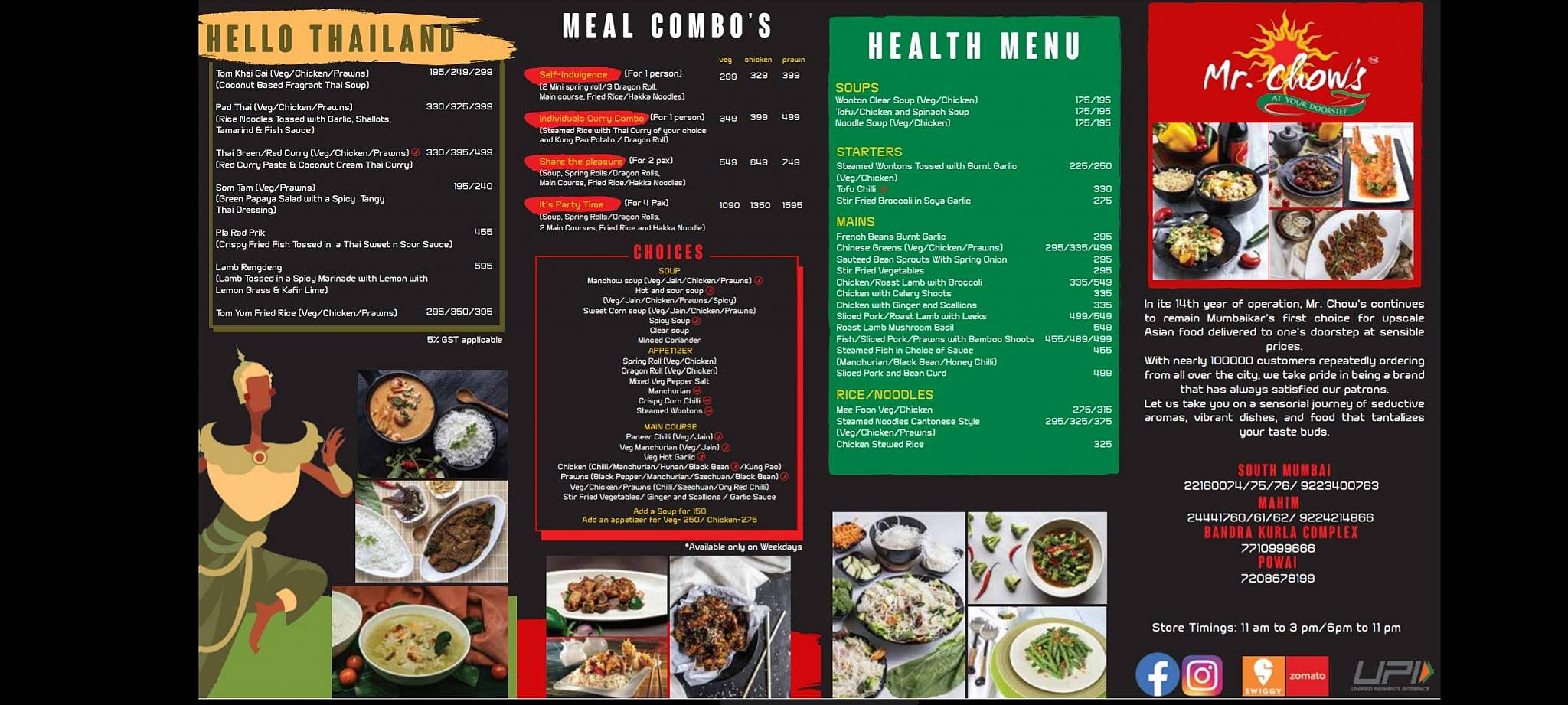Mr. Chow's menu