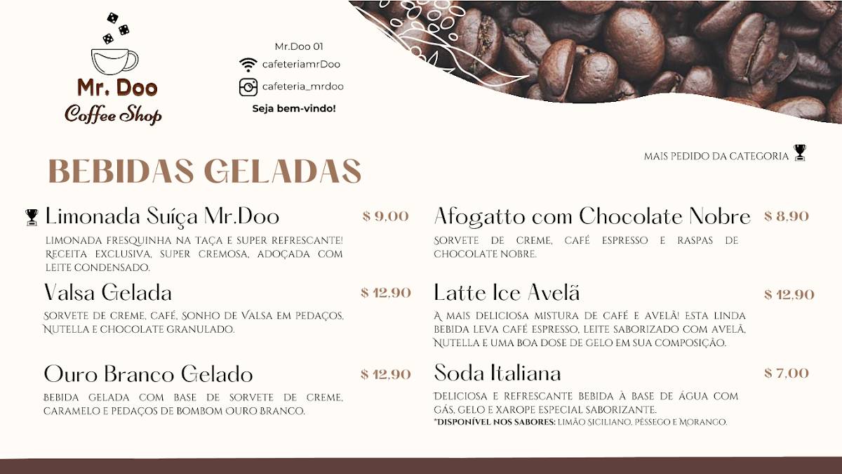 Mr. Doo Coffee Shop cardápio