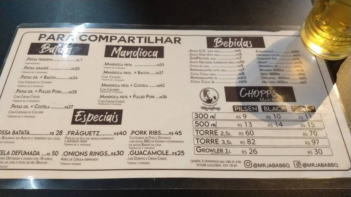 Mr. Jaba cardápio