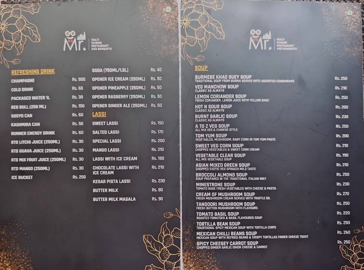 Mr. Multicuisine Restaurant and Banquets menu