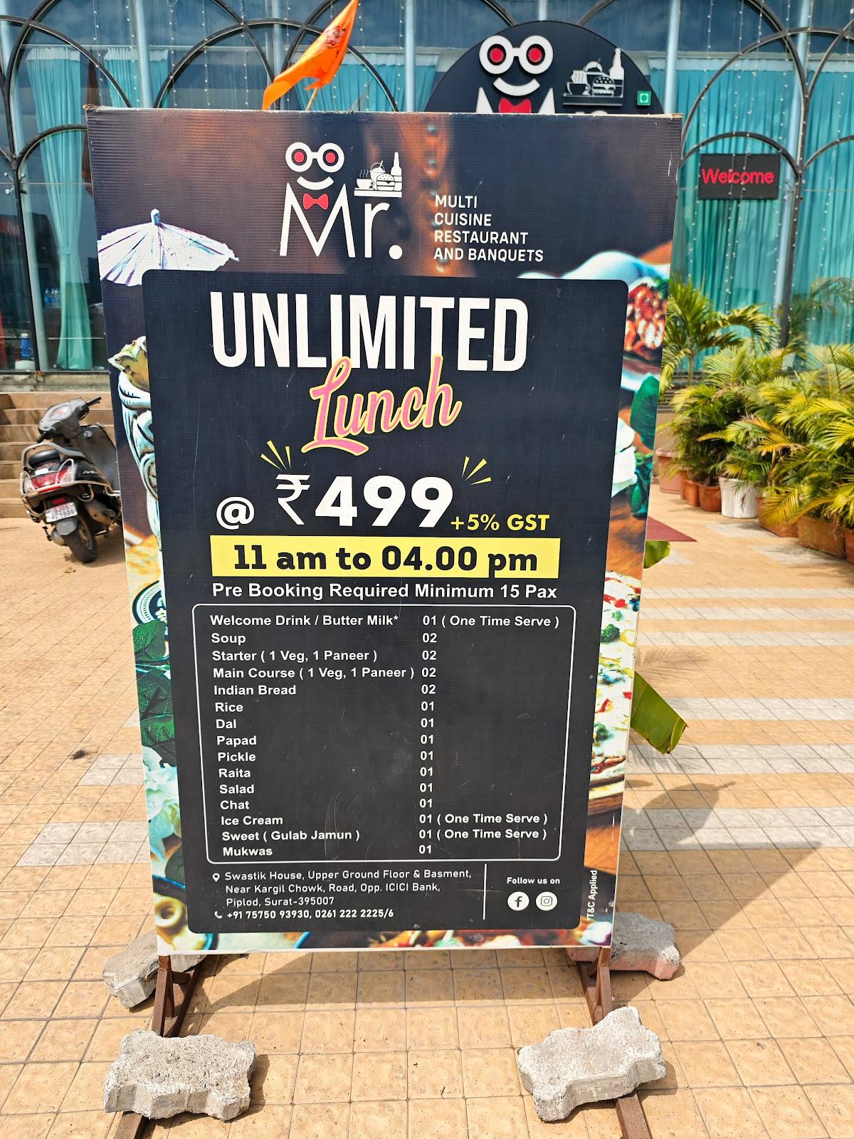 Mr. Multicuisine Restaurant and Banquets menu