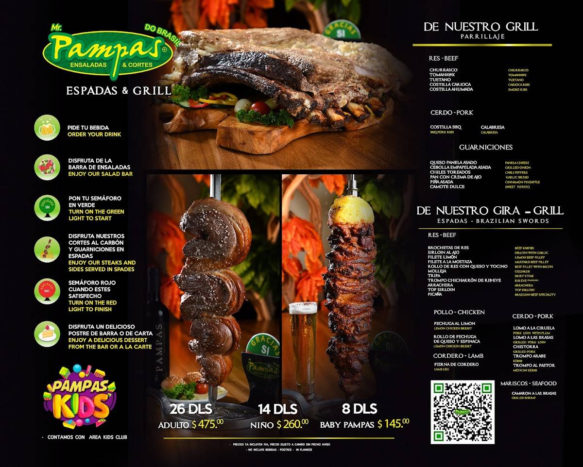 Pampas menu sales