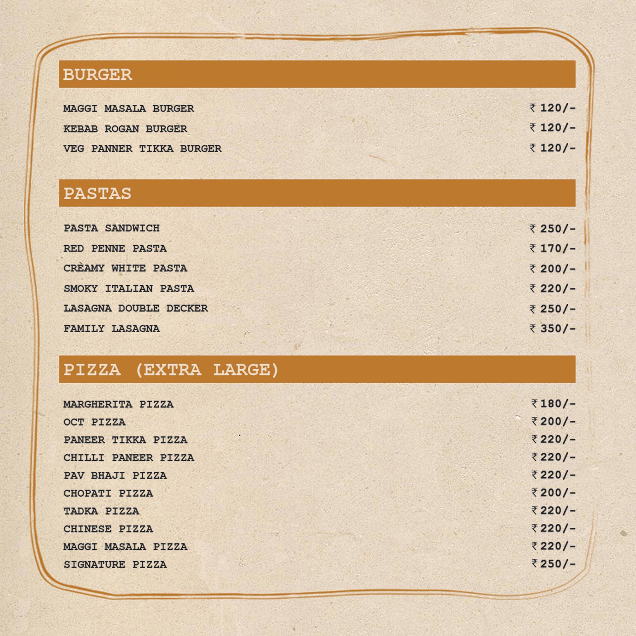 Mr.Tea Cafe-Rock menu