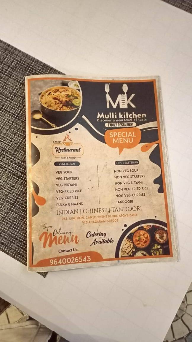 Multi Kitchen Restaurant menu