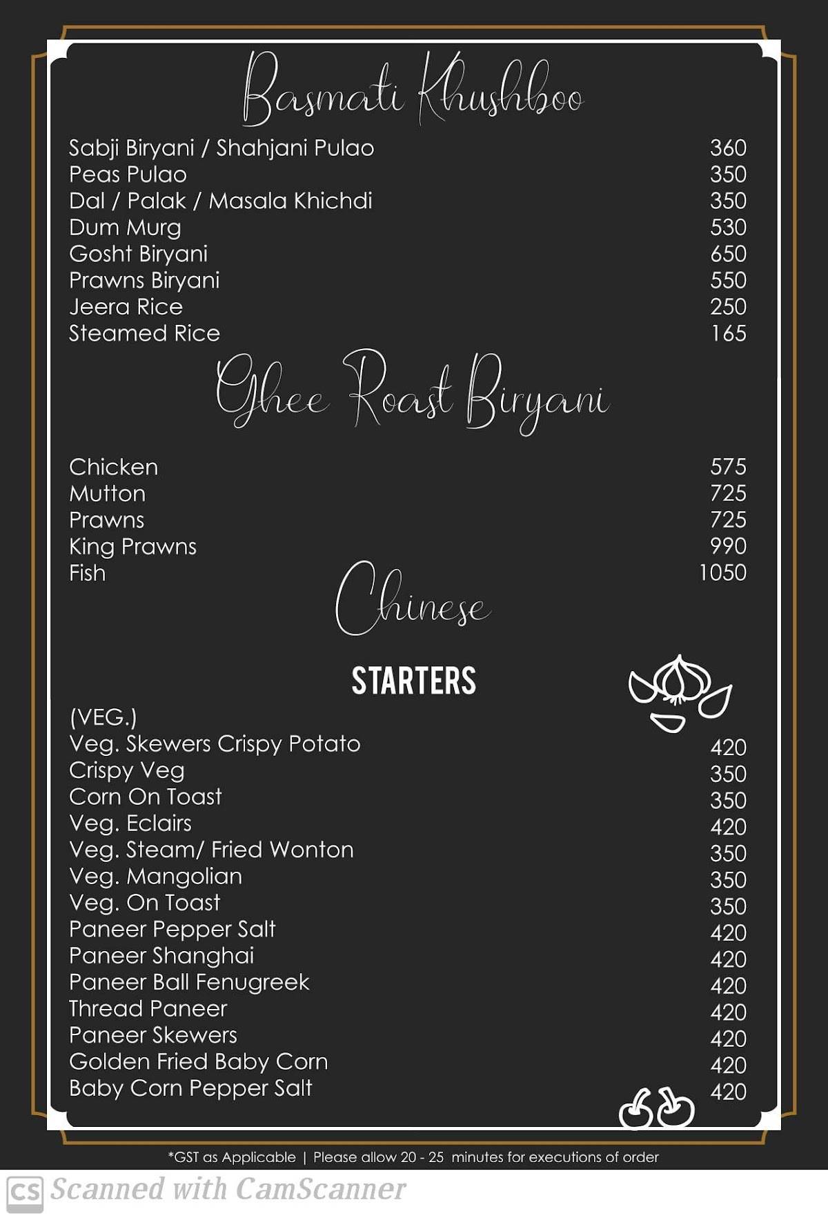 Green House menu