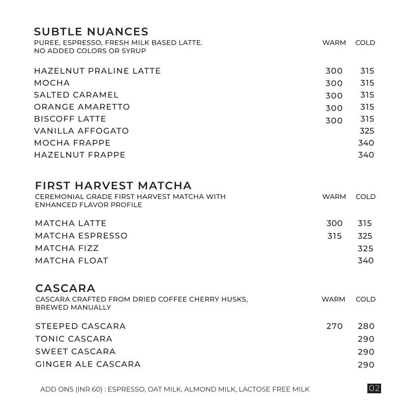 Grey Soul Coffee Roasters (Bandra West) menu