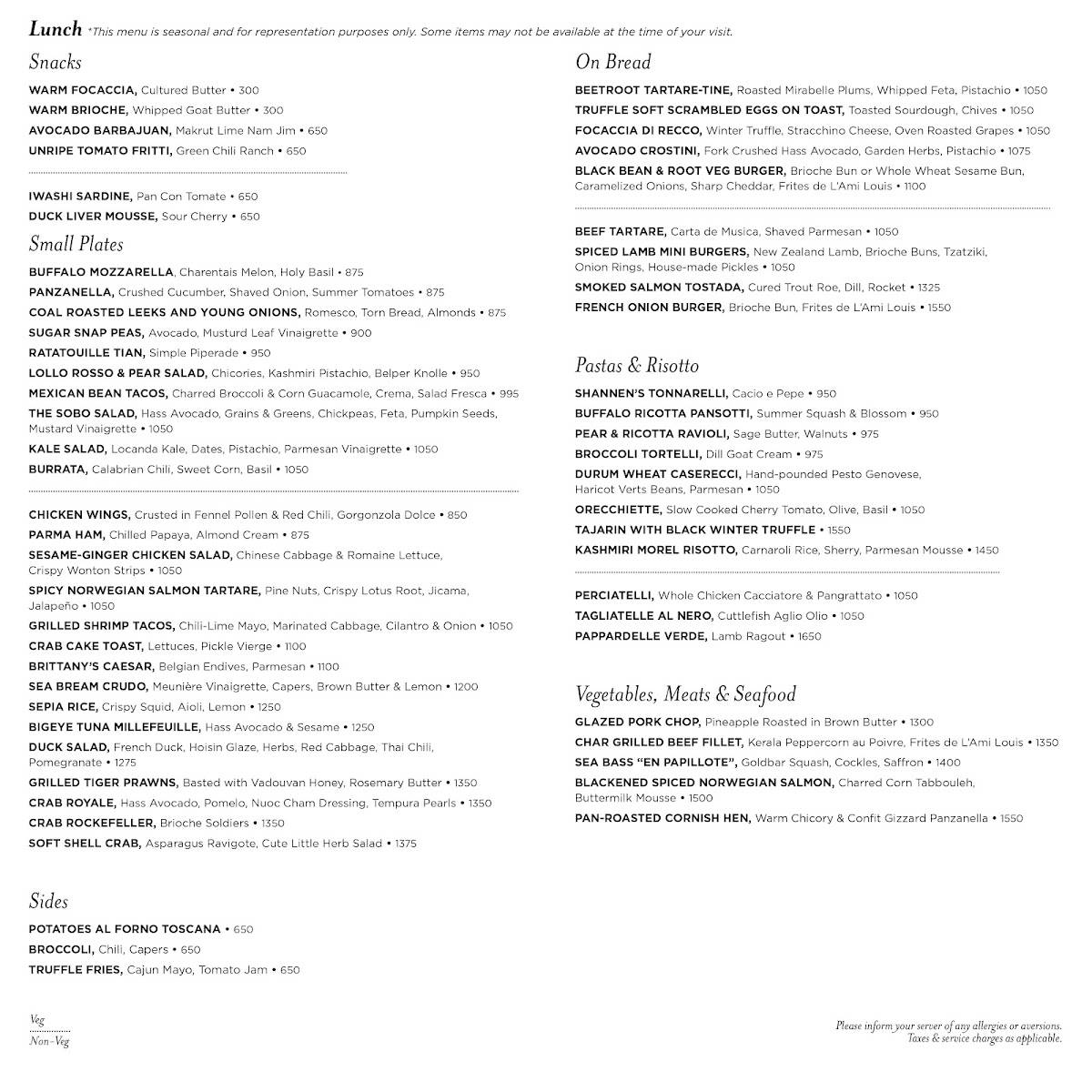 The Table menu