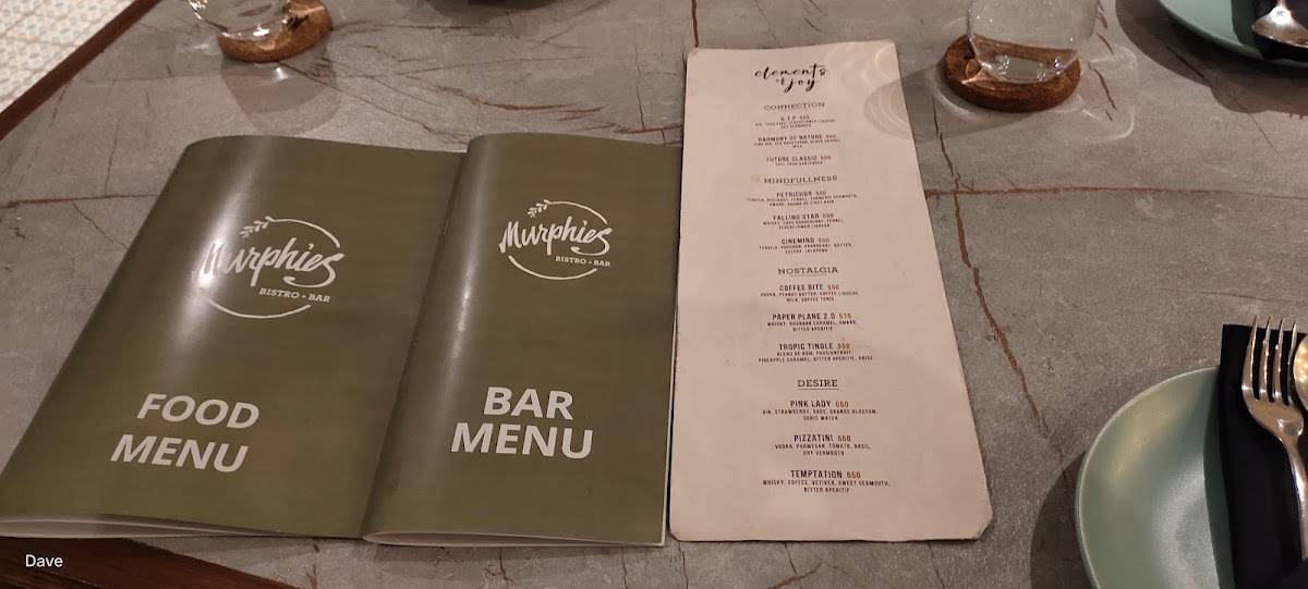 Murphies - Bistro and Bar menu