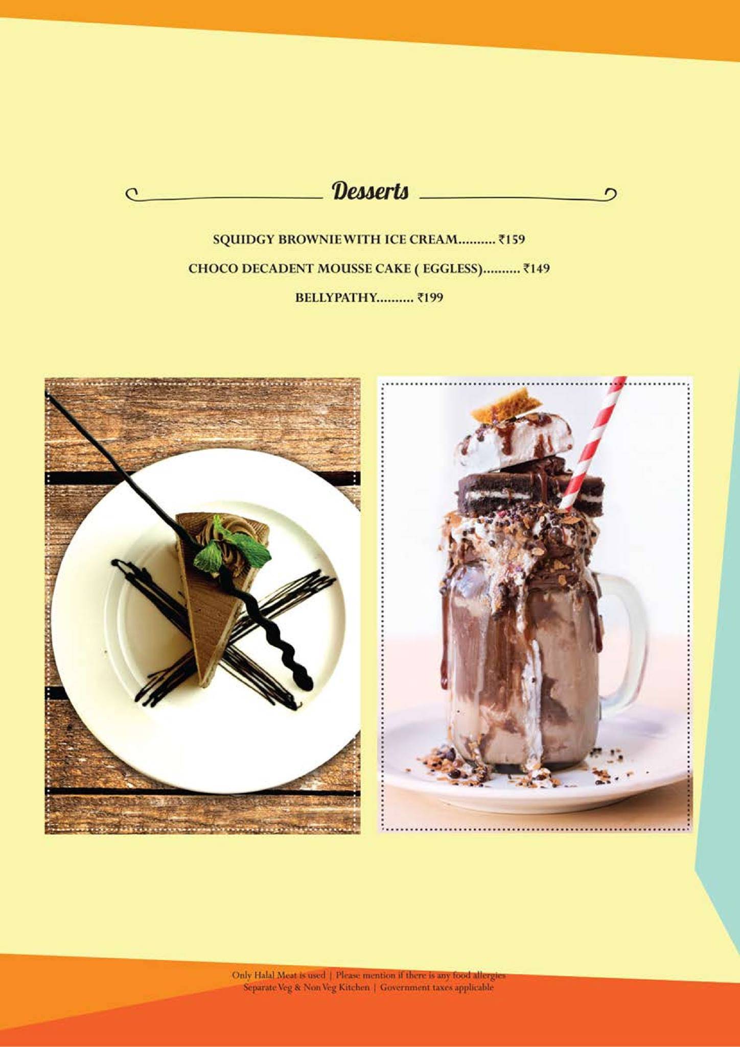 My Big Fat Belly menu