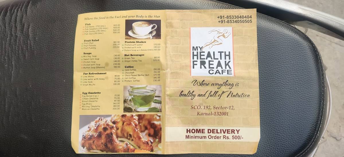 My Health Freak Cafe menu