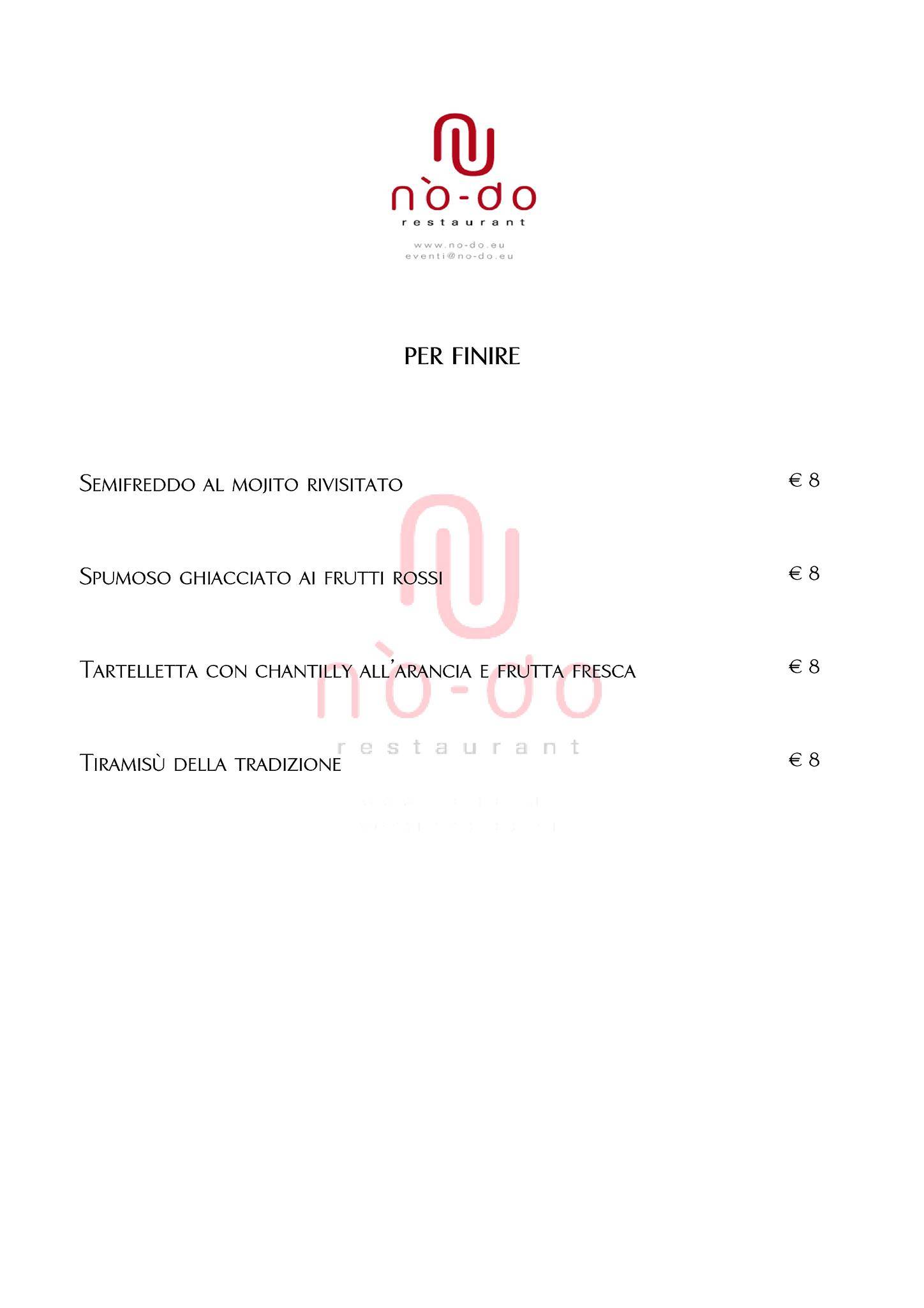 Menu di Ristorante no-do 