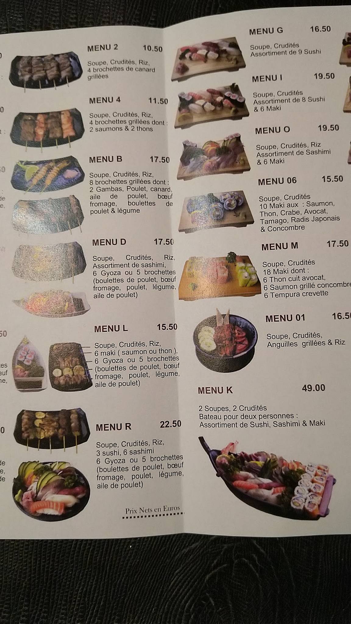 Menu de Nagano