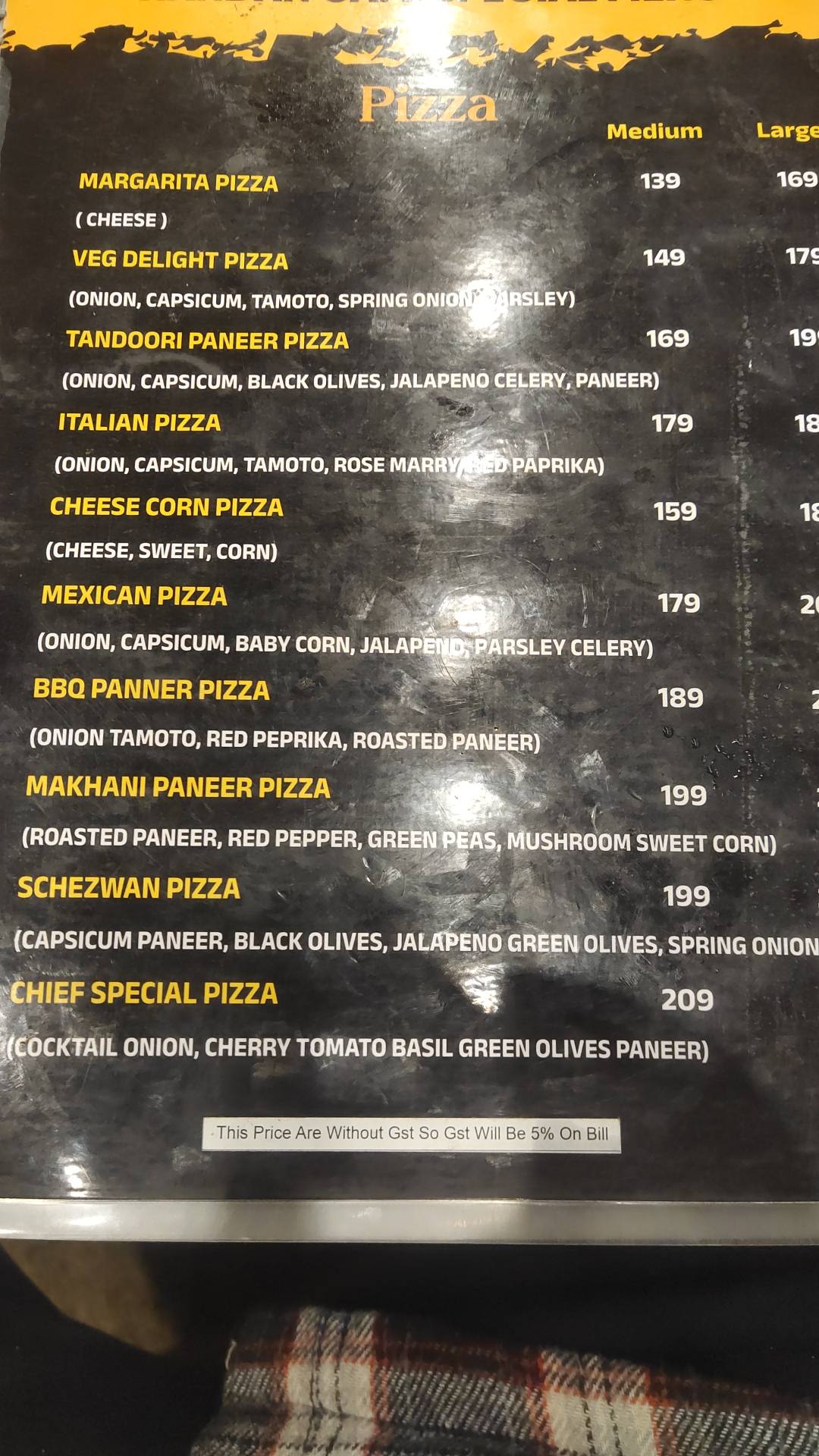 Nandan Cafe menu