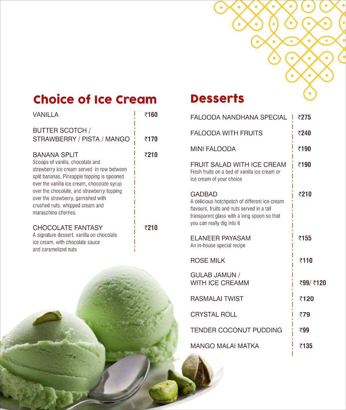 Nandhana Palace - Andhra Style Restaurant - Mount Road menu