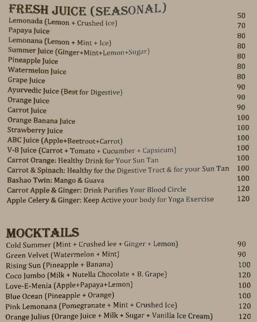 Nanu's Multi-cuisine Restaurant & Bar menu