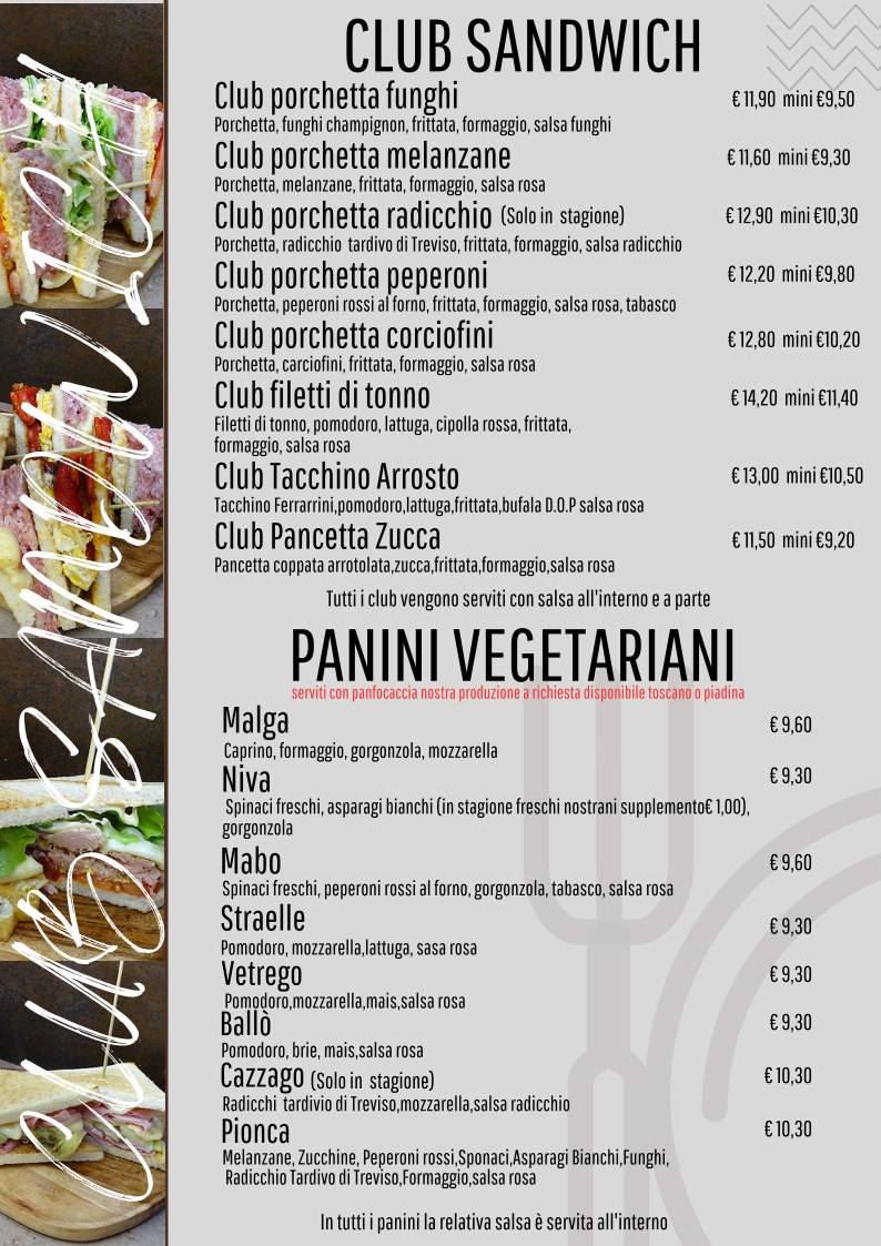 Menu di Napoleon Pub paninoteca 