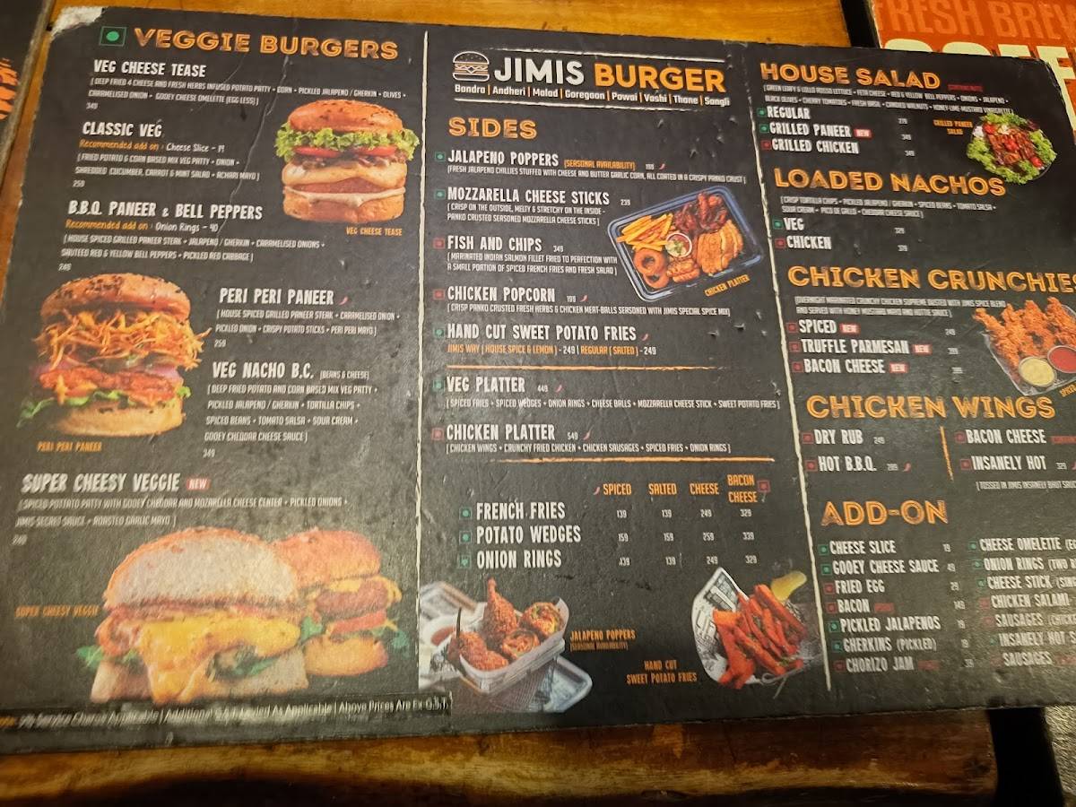 JIMIS BURGER - Vashi menu