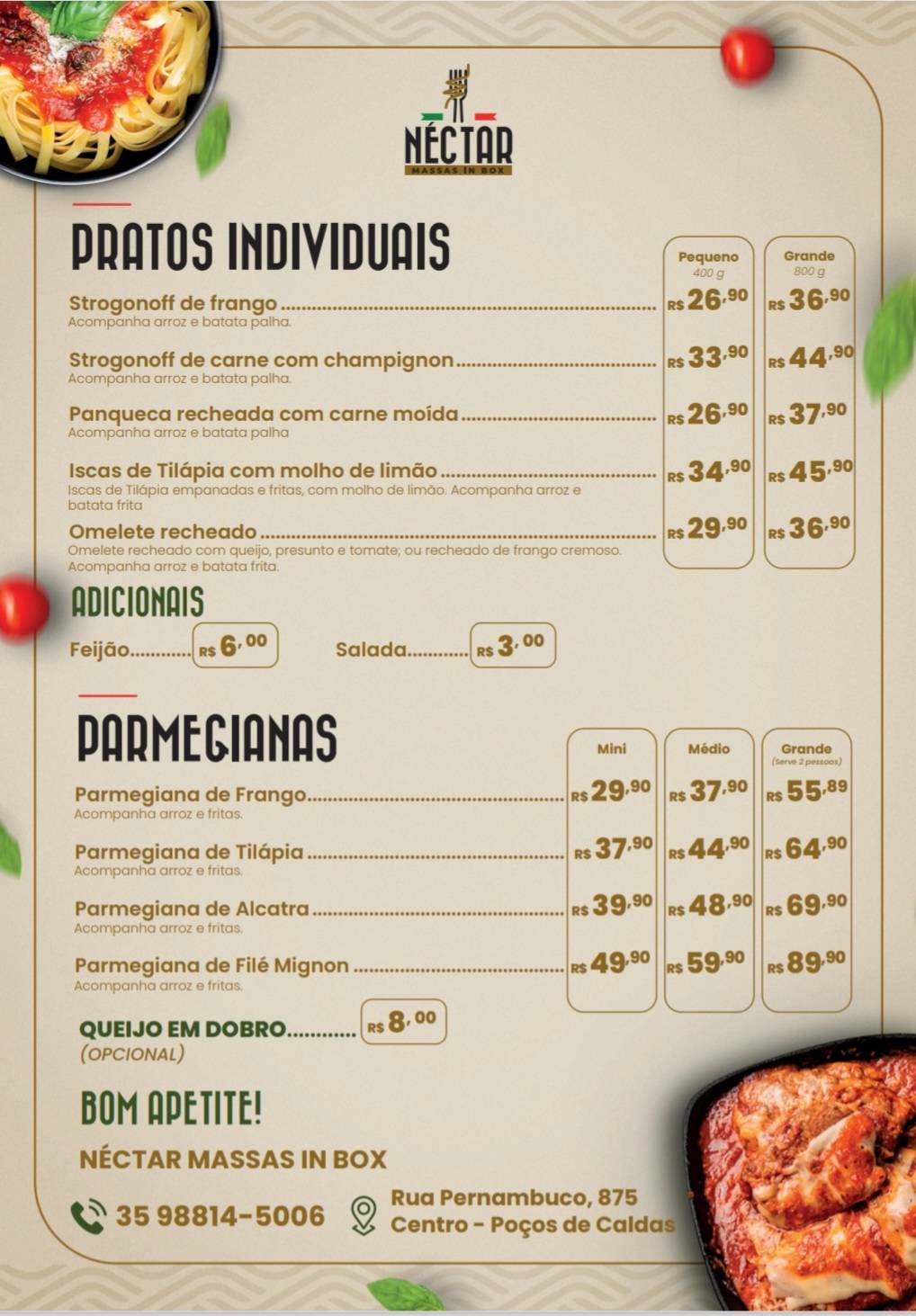 Néctar Sabor & Saúde cardápio