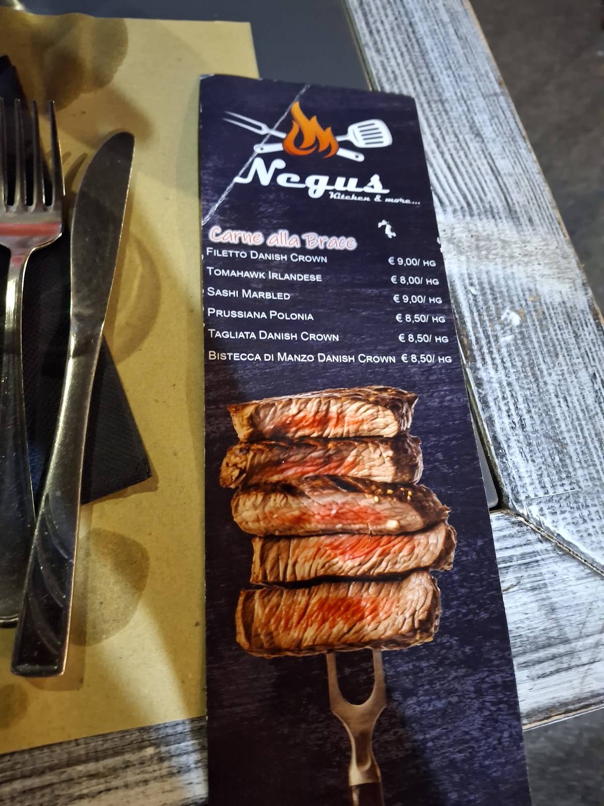 Menu di Negus Kitchen And More Pizzeria Braceria Cucina romana Ostia lido 