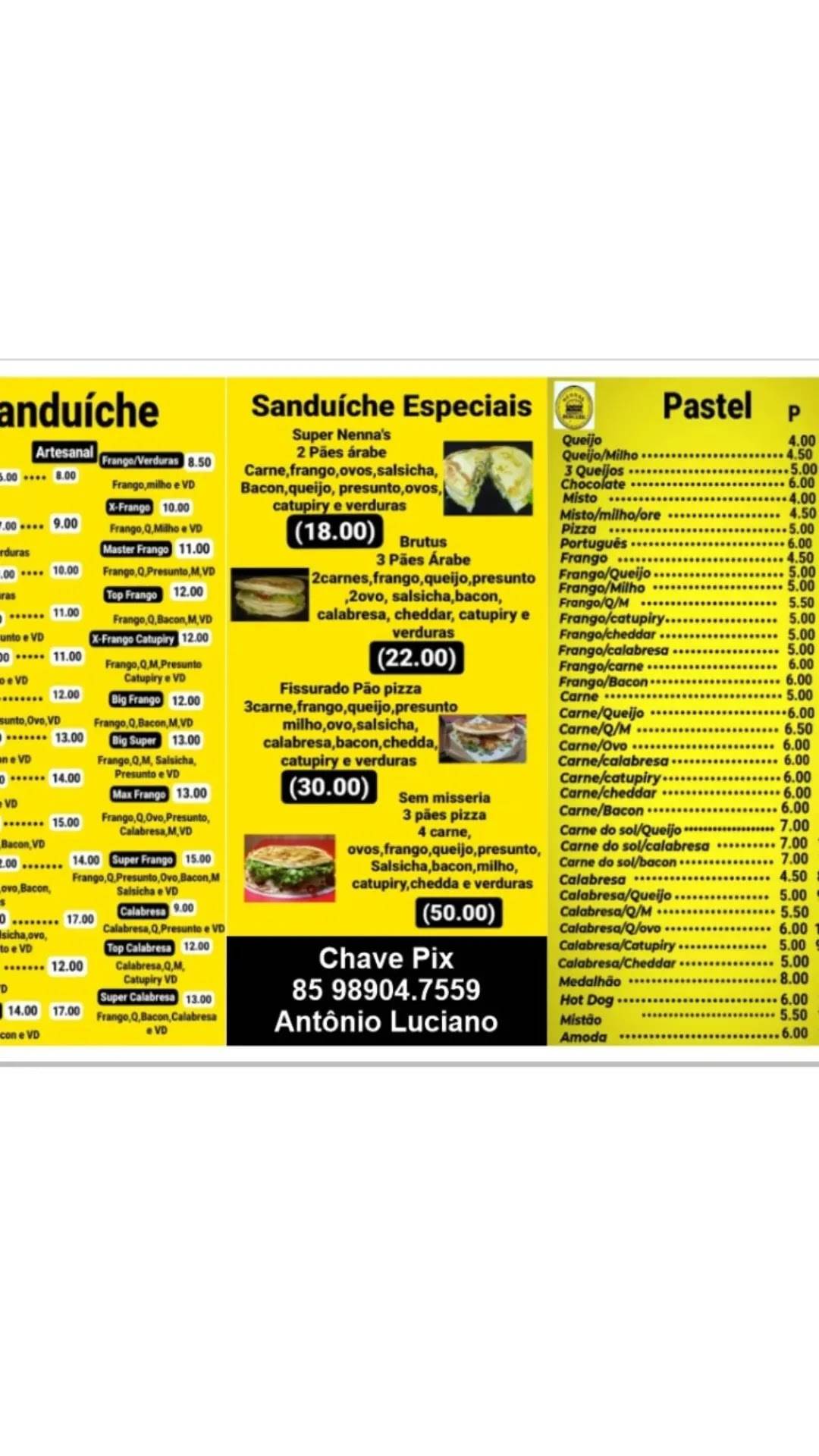 Nenna's Burguer cardápio
