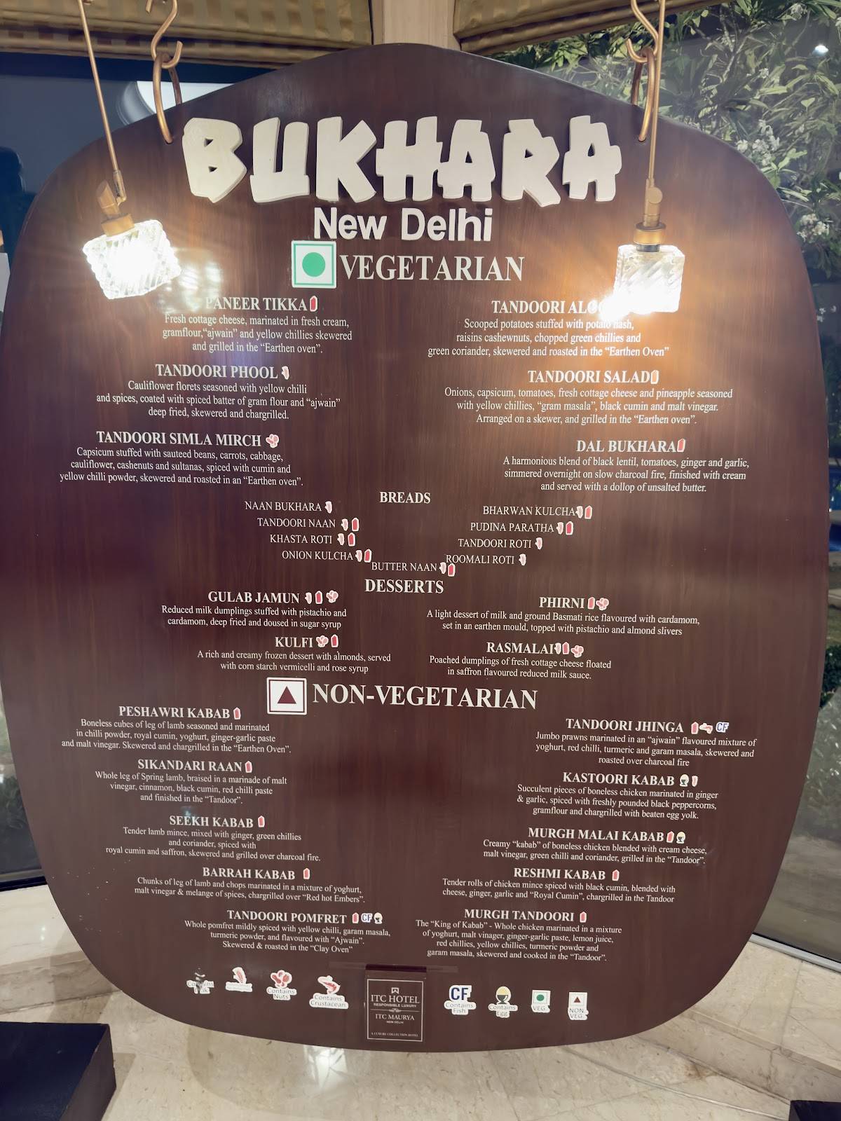 Bukhara menu
