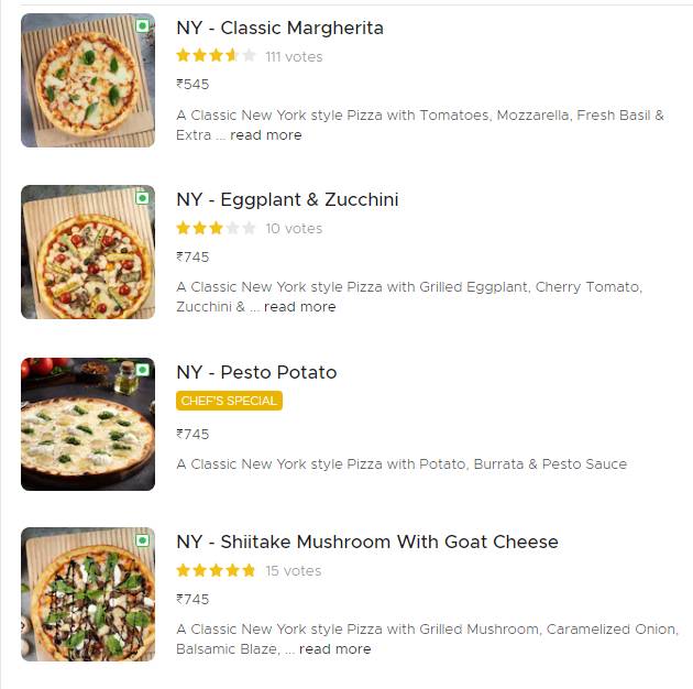 ENSO - Sourdough Pizza by Nomad - Malviya Nagar menu