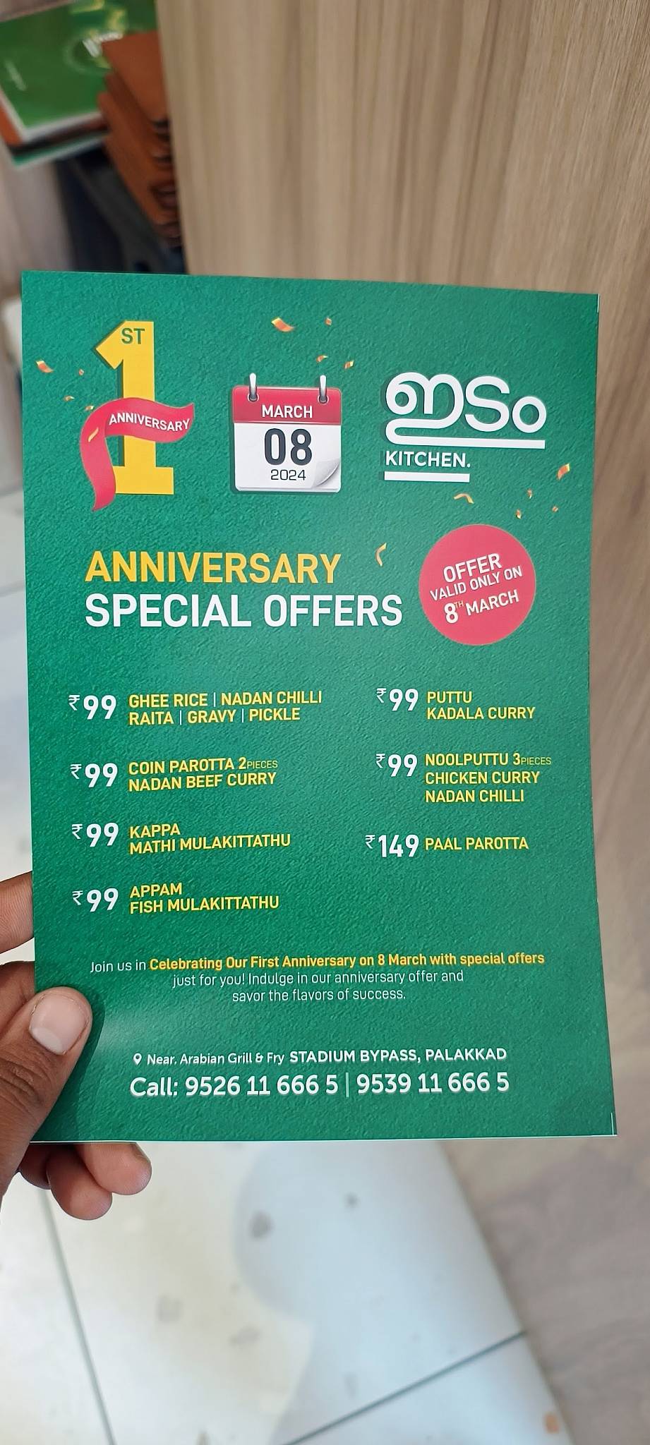 New Idam kitchen Palakkad menu