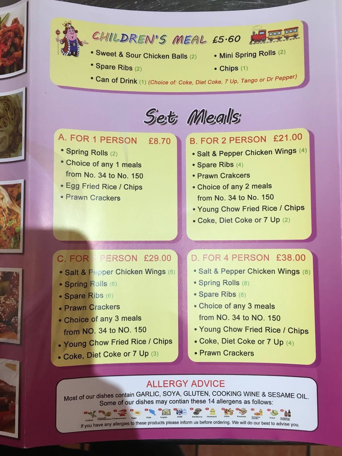 Menu at New Super Wok fast food, Bradford, image size:1200x1600