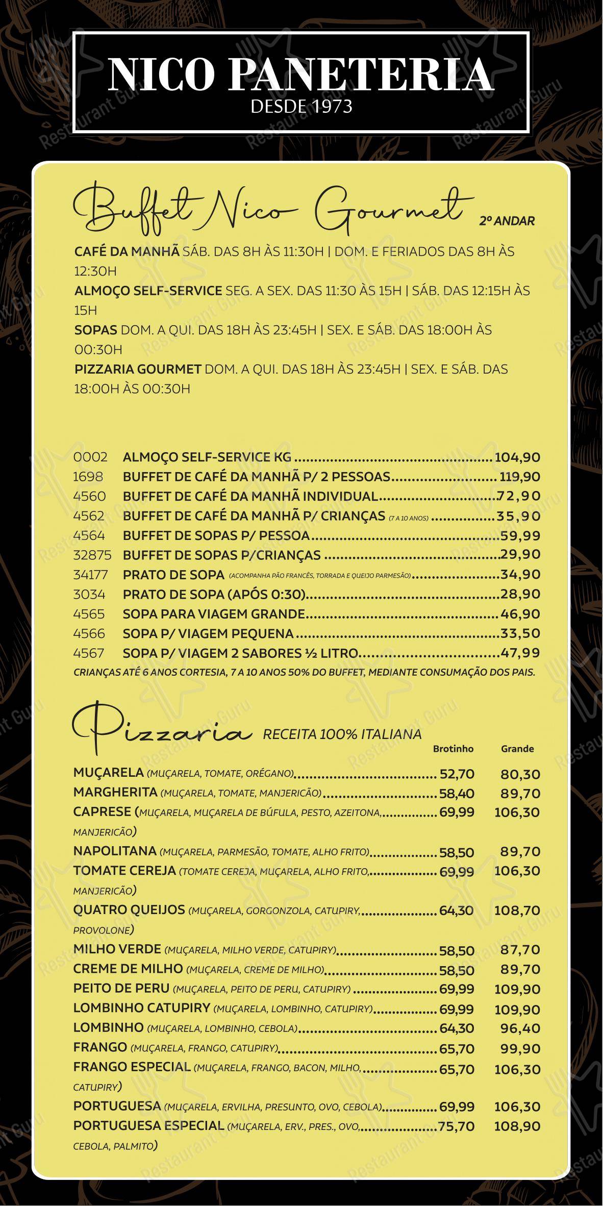 Nico Paneteria em Campinas - 菜单