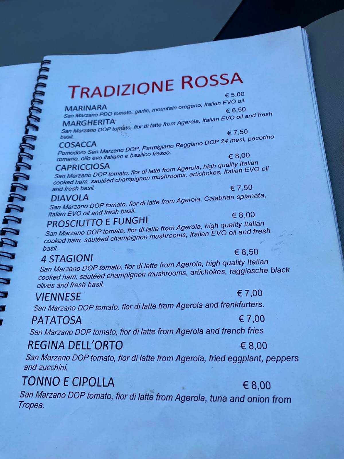 Menu di Pulcinella