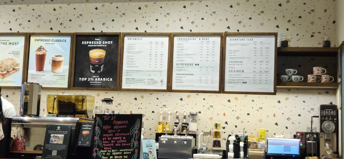 Starbucks menu