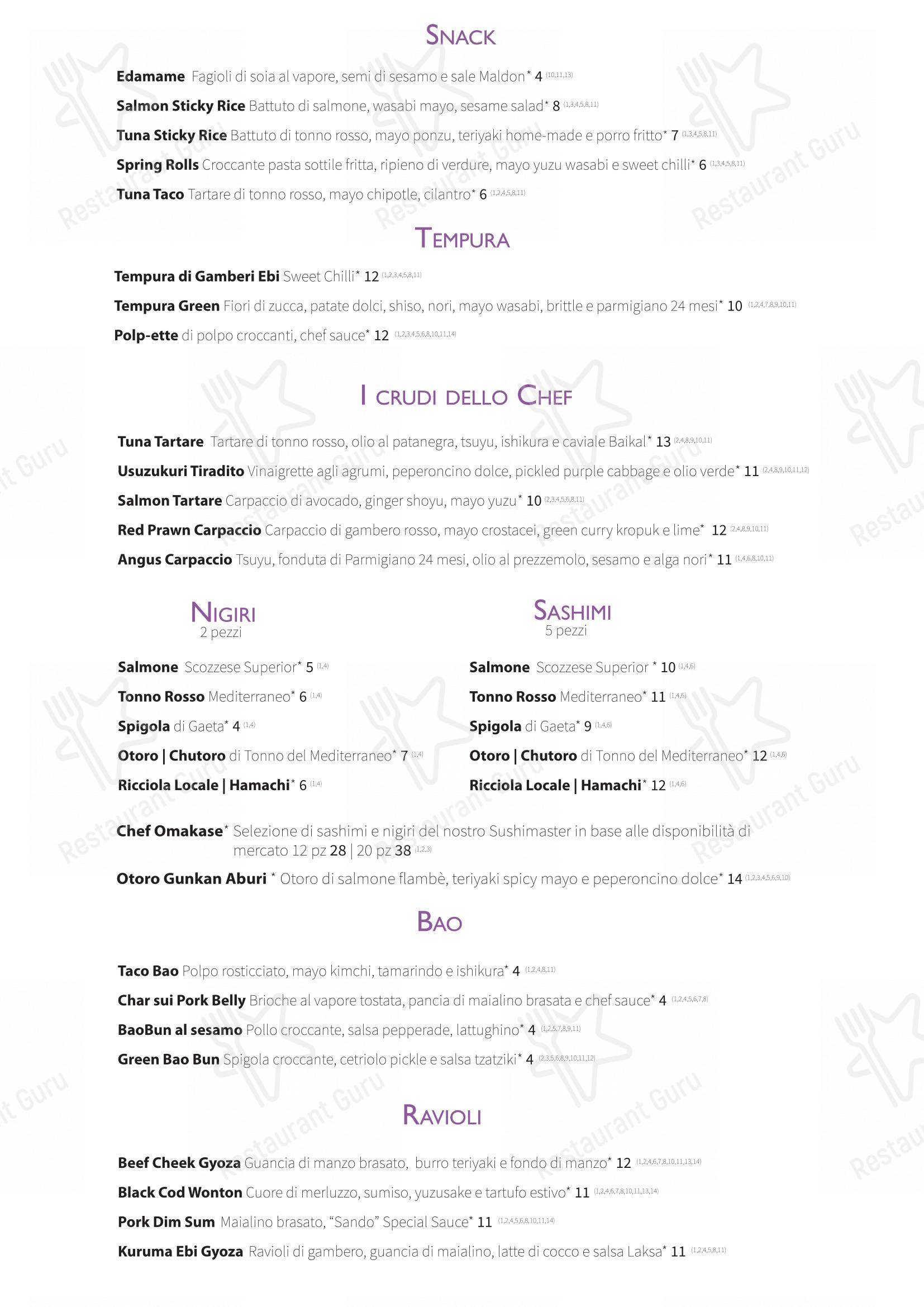 Menu di Nojo - Menu