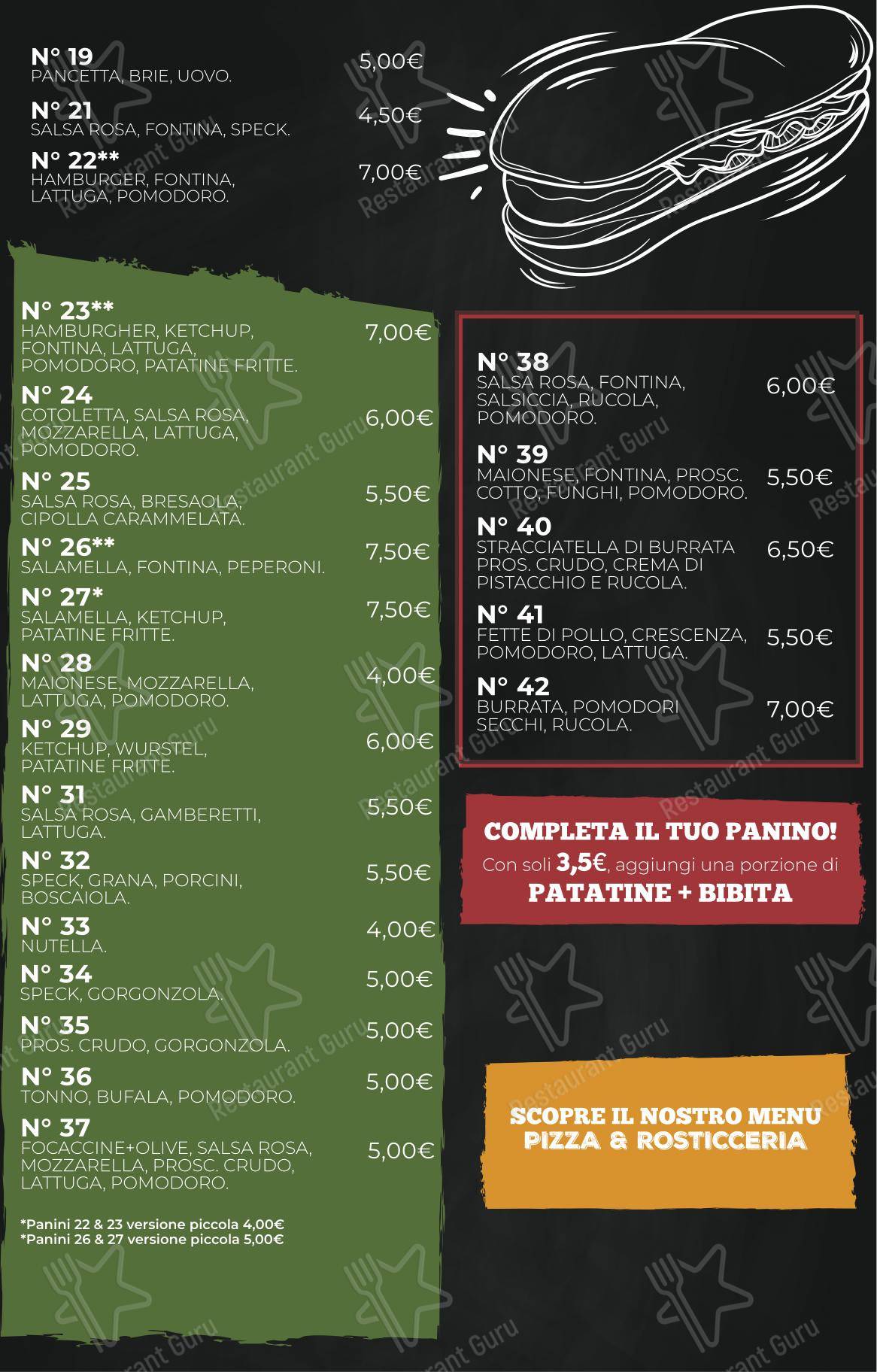 Menu per Non Solo Pizza in Venegono Inferiore