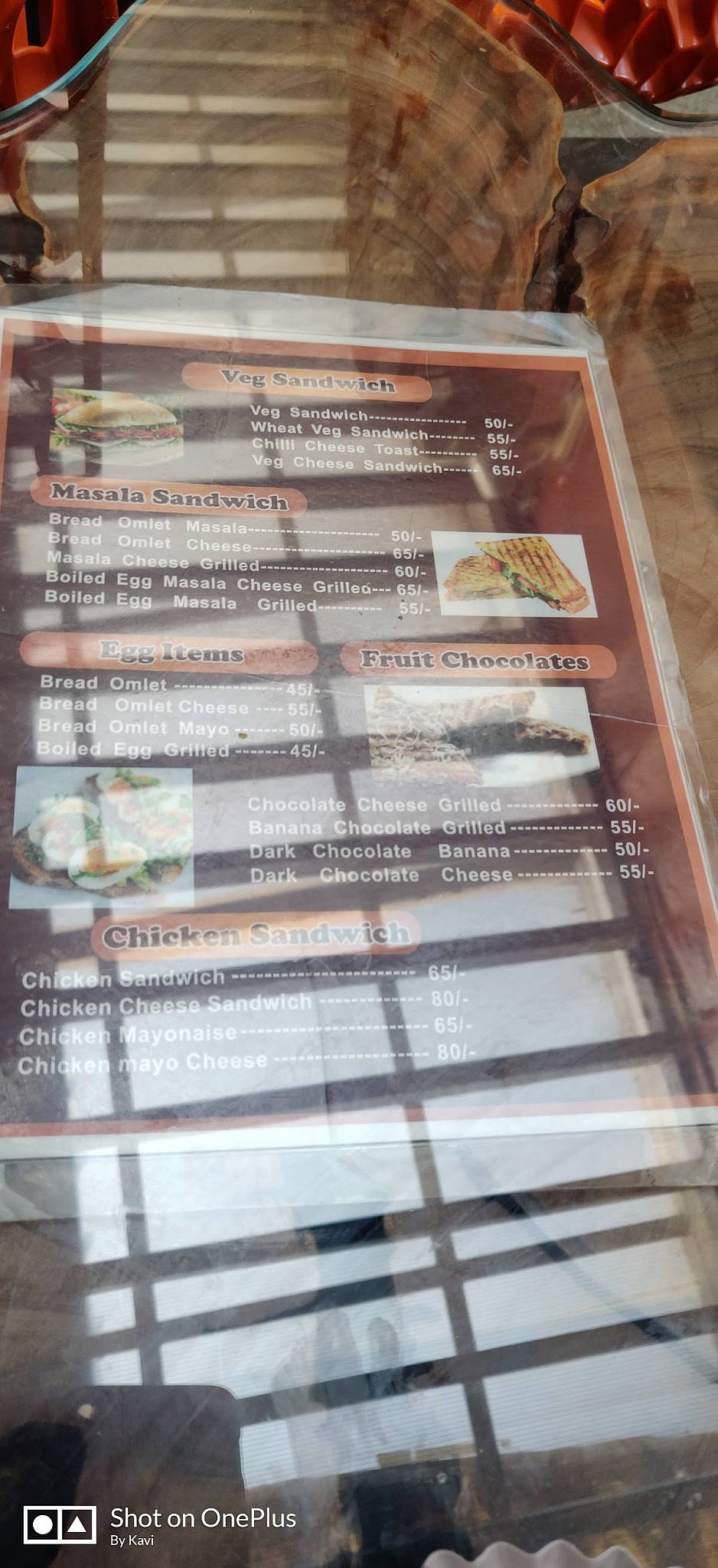 Nuts & Bakes menu