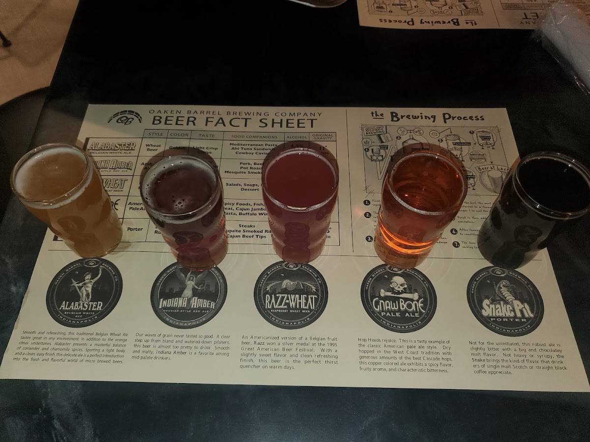 Menu at Oaken Barrel Brewing Company, Greenwood